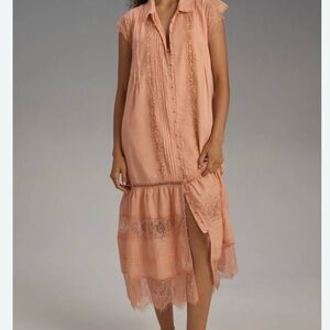 SOLD Anthropologie Sleeveless Collared Lace Dress